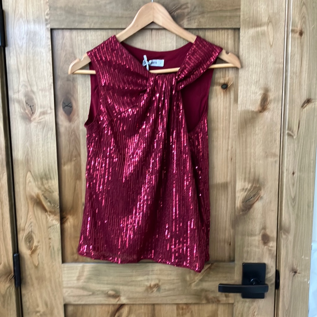 Ruby Red Sequin Top
